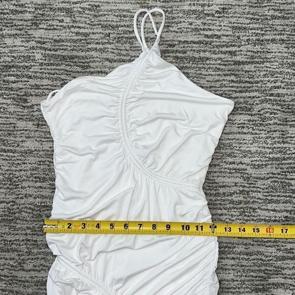 NWT Jonathan SIMKHAI Jessica Ruched Maxi Dress White Medium - Picture 11 of 16